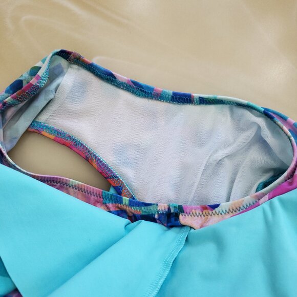 Profile by Gottex Tutti Frutti Bandeau Ruffle Hem Swimdress - Size 6 - Picture 14 of 16